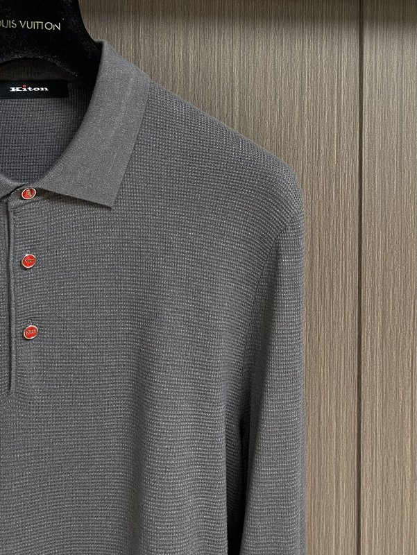 Kiton 3 버튼 라펠 니트 긴팔 스웨터 001-189972