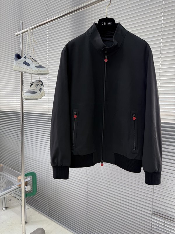 Kiton 가을 겨울 패션 스탠드 칼라 자켓 001-189993