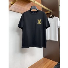 루이비통 남성 코튼 라운드넥 반팔 티셔츠 001-190043