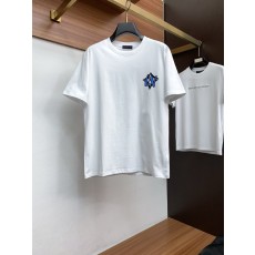 루이비통 남성 순면 라운드넥 반팔 티셔츠 001-190058