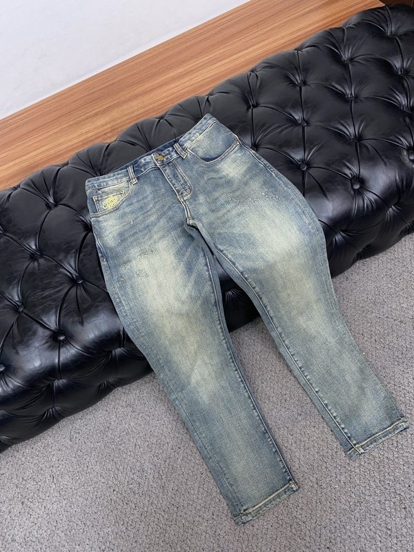 루이비통 남성 워싱 스트레치 데님 진 001-190153