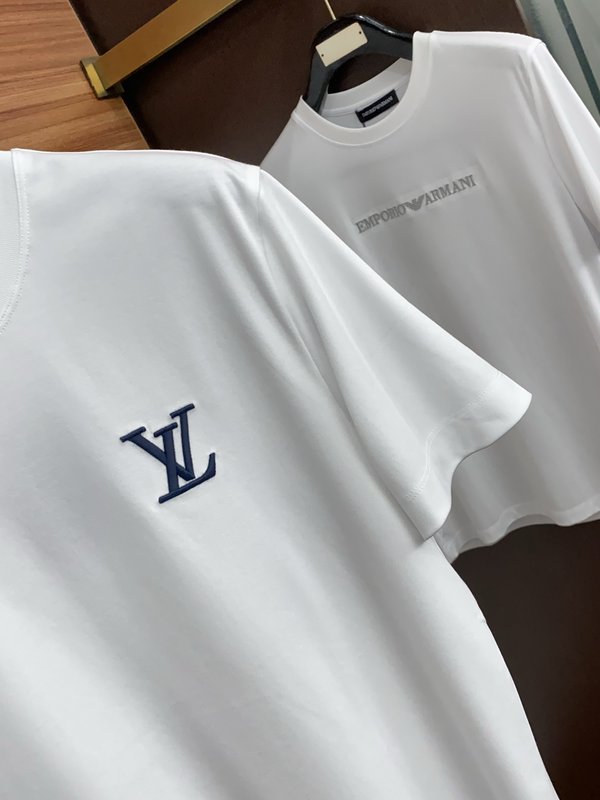 루이비통 남성 머서라이즈드 코튼 반팔 티셔츠 001-190199