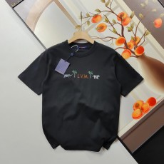 루이비통 레터링 동물 자수 반팔 티셔츠 001-190245