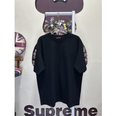루이비통 남성 라운드넥 숏슬리브 자수 티셔츠 001-190288