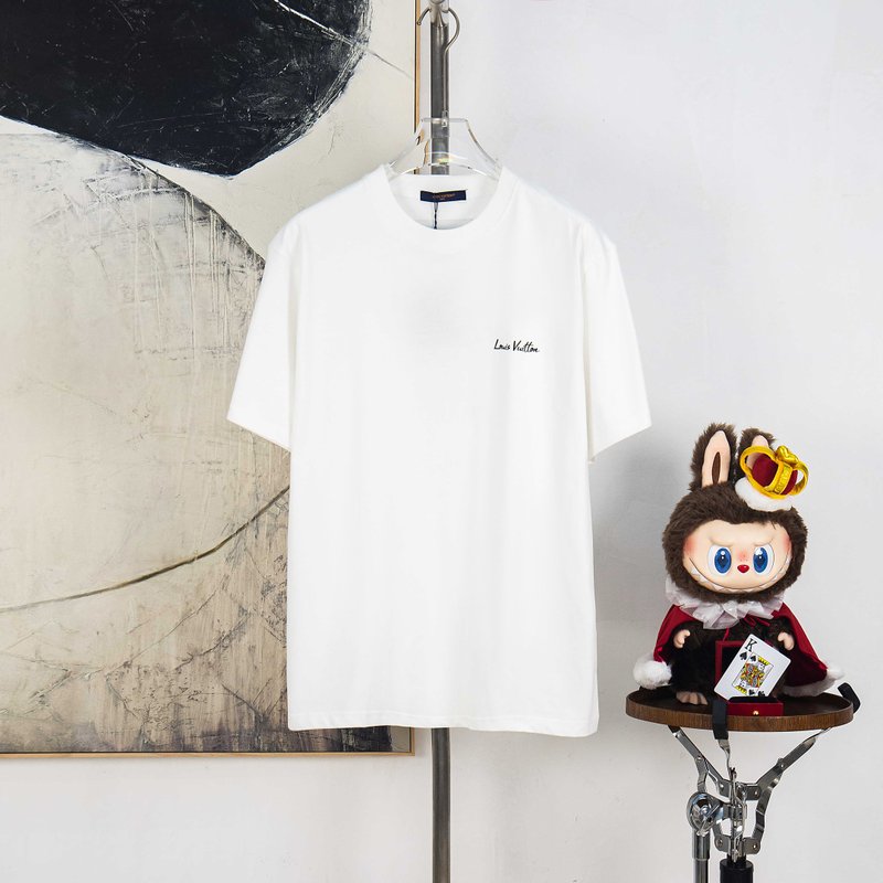 루이비통 클래식 플로킹 라운드넥 반팔 티셔츠 001-190345