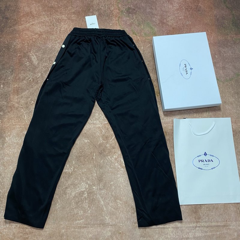 셀린 더블 버튼 자수 캐주얼 와이드 팬츠 001-190437