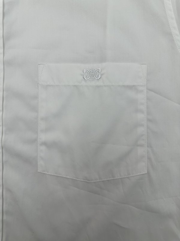 셀린 화이트 자수 포켓 셔츠 001-190518