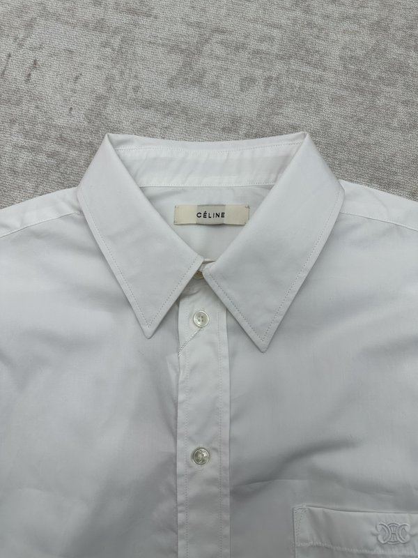 셀린 화이트 자수 포켓 셔츠 001-190518