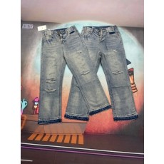 셀린 컷팅 디스트레이스트 데님 팬츠 001-190541