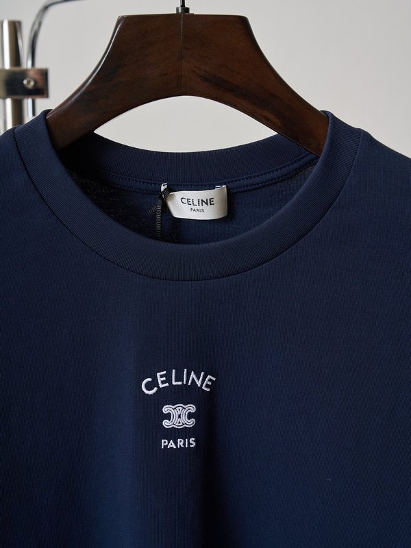 셀린 CELINE 네이비 반팔 티셔츠 001-190557
