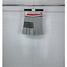 TB 네 줄 스트라이프 칼라 카디건 플리츠 스커트 세트 001-190658