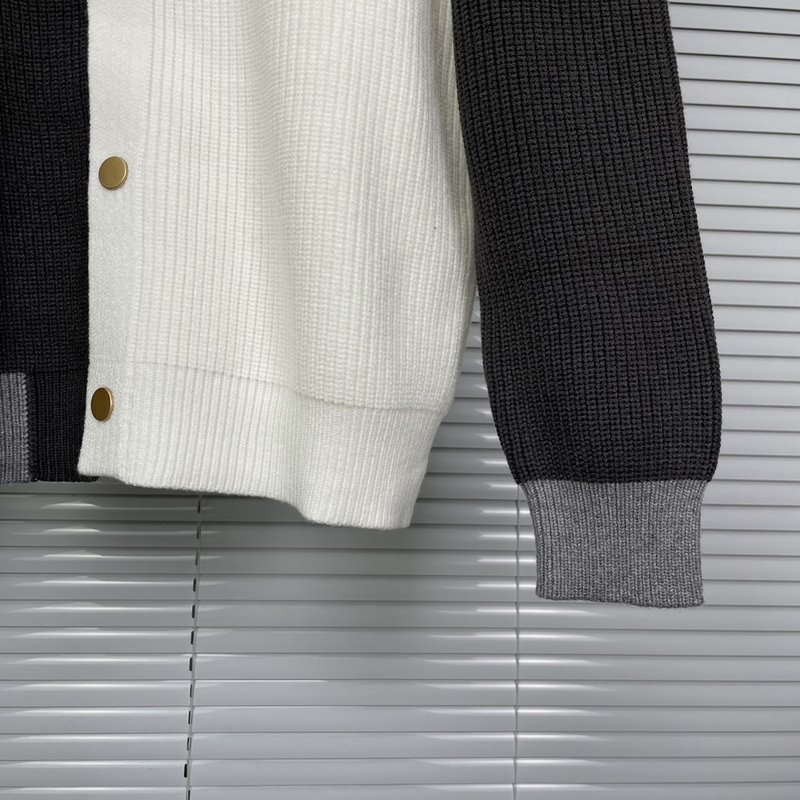 톰브라운 양면 컬러 블록 울 카디건 자켓 001-190737