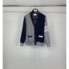 톰브라운 세로 스트라이프 5 버튼 V 니트 가디건 001-190754