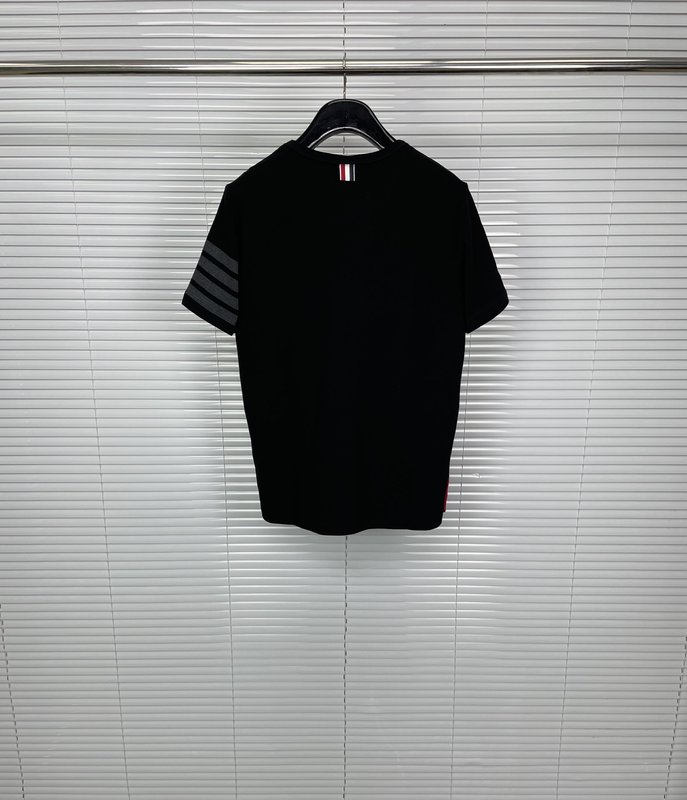 톰브라운 블랙 4 바 라운드넥 반팔 티셔츠 001-190932