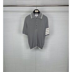 톰브라운 실크 혼방 4 바 포로 셔츠 반팔 001-191014