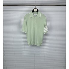 톰브라운 실크 혼방 4 줄 스트라이프 폴로 셔츠 001-191015