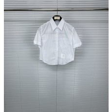 톰브라운 여성용 반소매 스트라이프 셔츠 001-191020