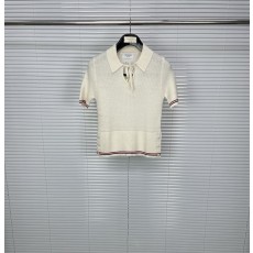 톰브라운 울 니트 반팔 폴로 셔츠 001-191053