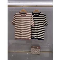 로로피아나 남성 스트라이프 라운드 티셔츠 001-191276