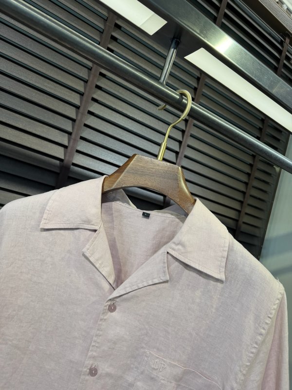 로로피아나 남성 린넨 로고 셔츠 001-191300