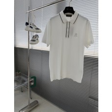 로로피아나 세로 줄무늬 니트 폴로 셔츠 001-191338