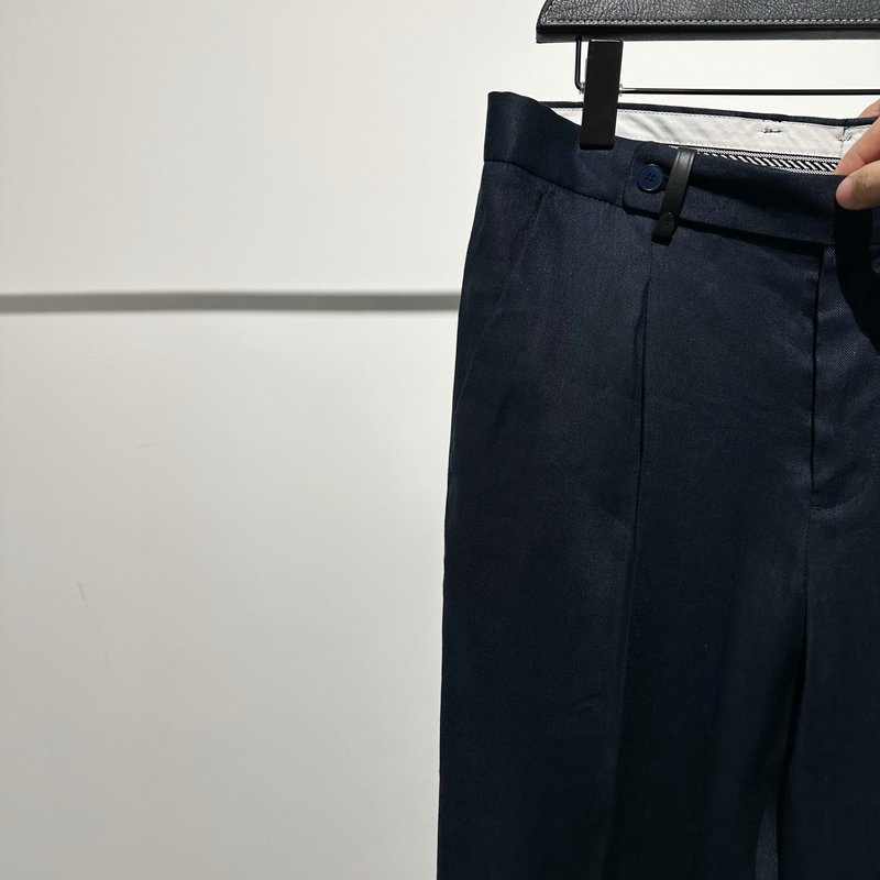 로로피아나 스타일 리넨 혼방 남성 정장 바지 001-191339
