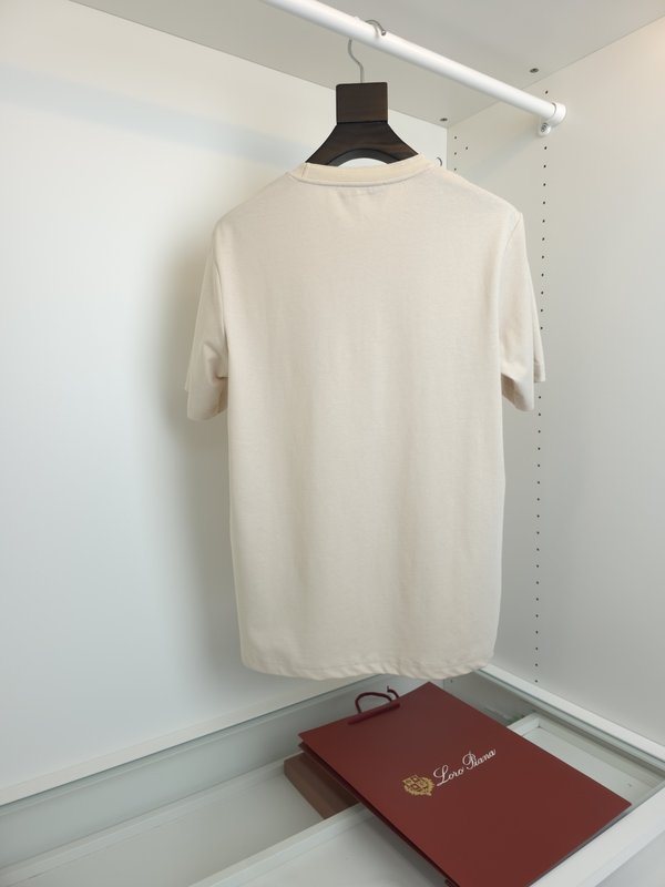 로로피아나 린넨 라운드넥 반팔 티셔츠 001-191343
