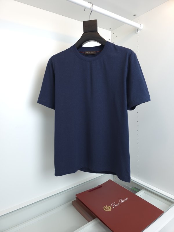 로로피아나 린넨 라운드넥 반팔 티셔츠 001-191344