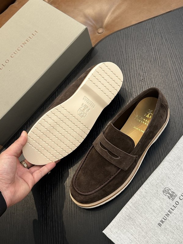 브루넬로 쿠치넬리 스웨이드 로퍼 001-191616