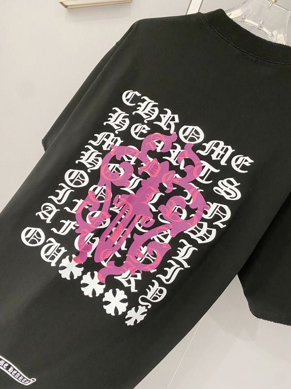 크롬하츠 중량감 순면 하이넥 반팔 티셔츠 001-191984