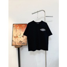 크롬하츠 산스크리트 십자 자수 면 반팔 티셔츠 001-192031