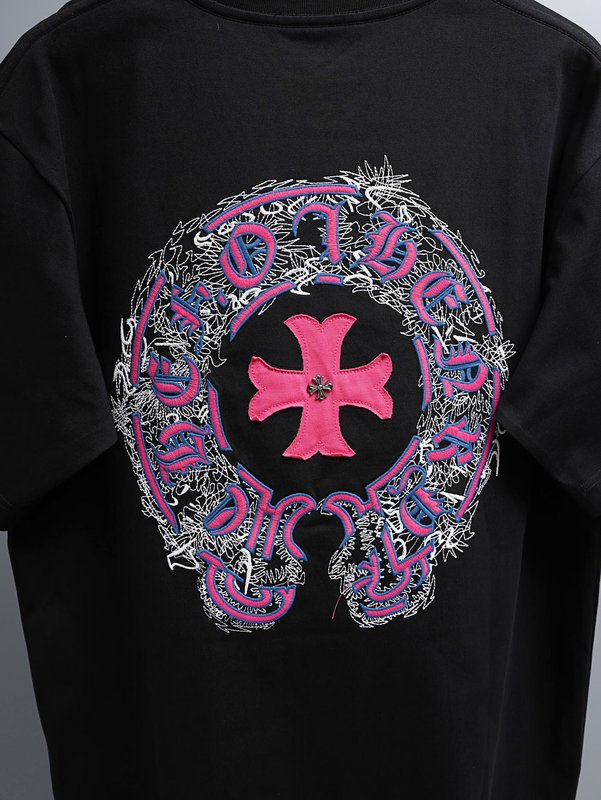 크롬하츠 2026春夏 신상 면 자수 티셔츠 001-192035