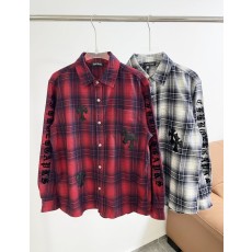 크롬하츠 체크 무늬 십자가 패치 셔츠 자켓 001-192051
