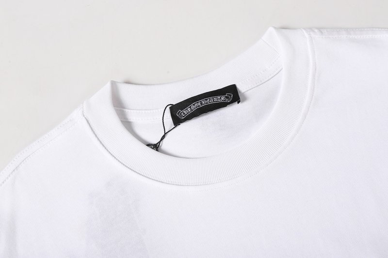크롬하츠 크로스 자수 라운드 넥 반팔 티셔츠 001-192076