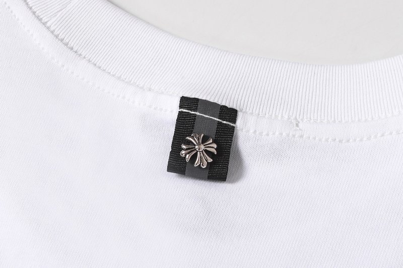 크롬하츠 크로스 자수 라운드 넥 반팔 티셔츠 001-192076