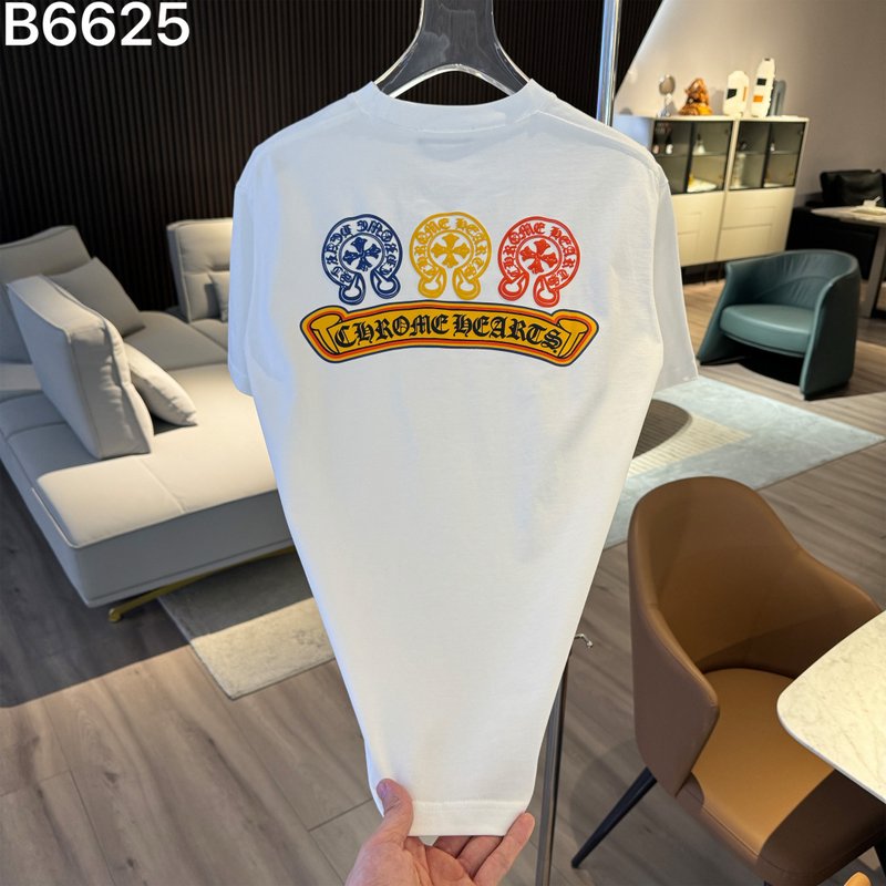 크롬하츠 26SS 신상 자수 로고 반팔 티셔츠 001-192080