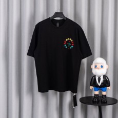 크롬하츠 26SS春夏 유니섹스 루즈핏 순면 반팔 티셔츠 001-192146