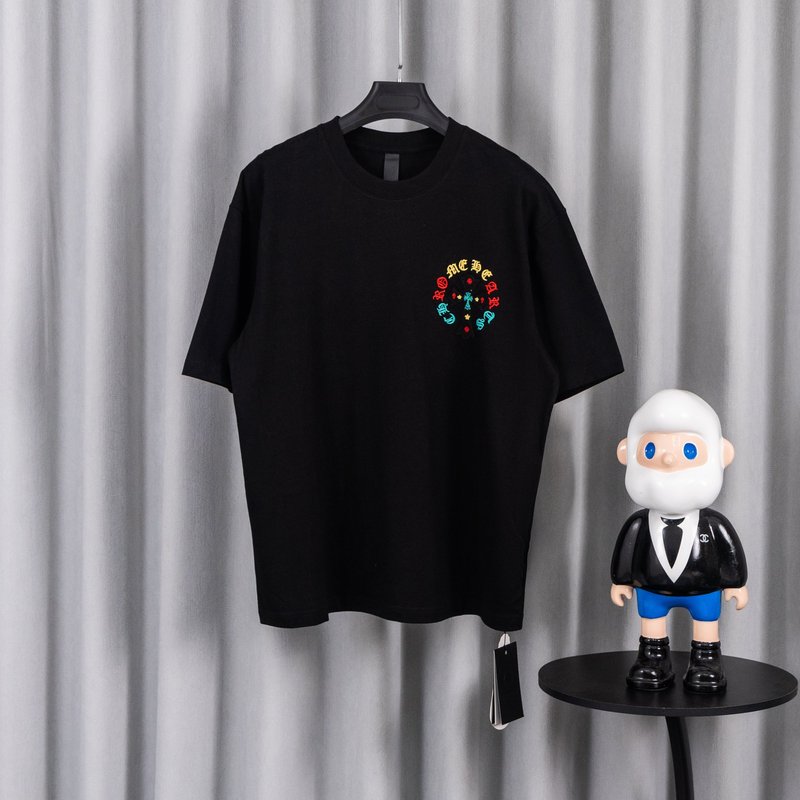 크롬하츠 26SS春夏 유니섹스 루즈핏 순면 반팔 티셔츠 001-192146