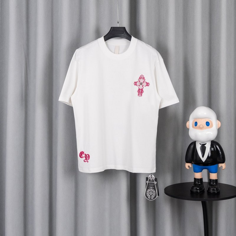 크롬하츠 26SS春夏 순면 루즈핏 반팔 티셔츠 001-192153
