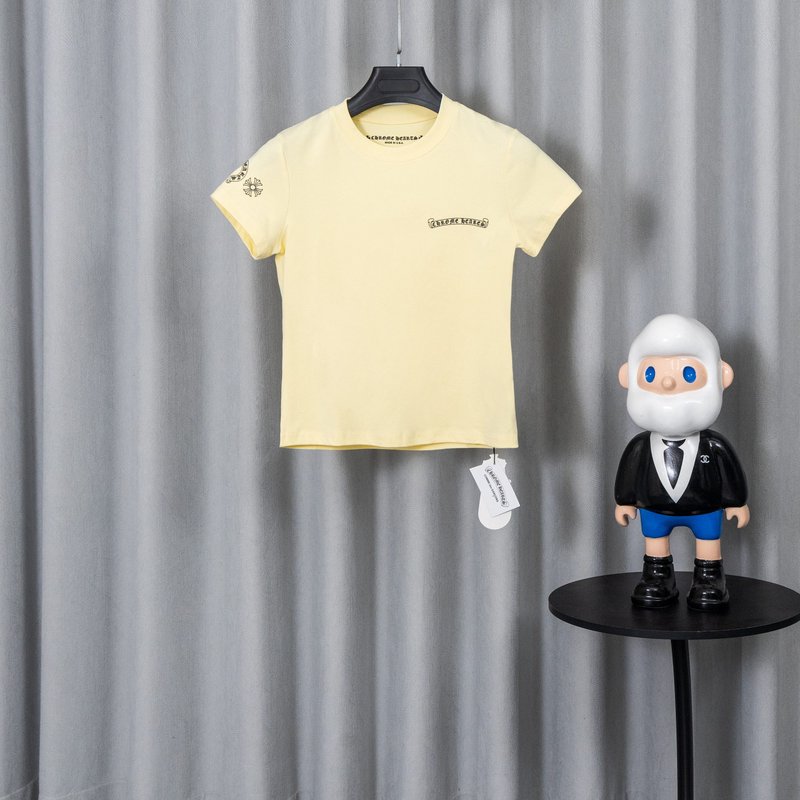 크롬하츠 중공 세척 입체 프린트 반팔 티셔츠 001-192155