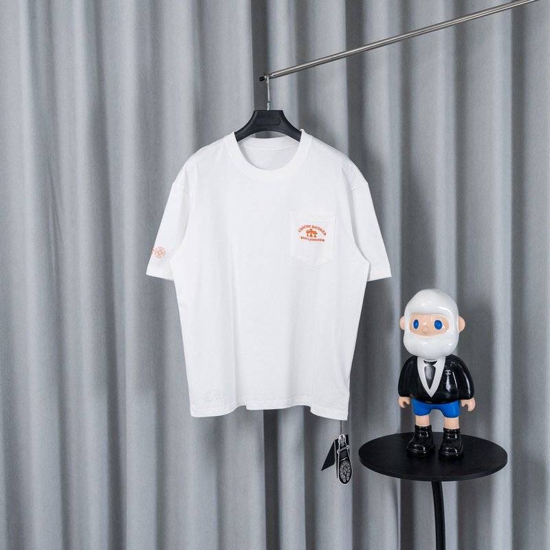 크롬하츠 26SS春夏 신제품 루즈핏 순면 반팔 티셔츠 001-192162