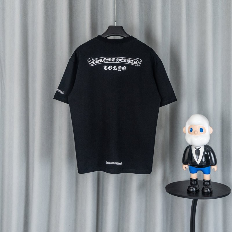 크롬하츠 26SS春夏 유니섹스 루즈핏 순면 반팔 티셔츠 001-192170