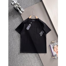 크롬하츠 스플라이싱 포켓 그라데이션 로고 반팔 티셔츠 001-192207