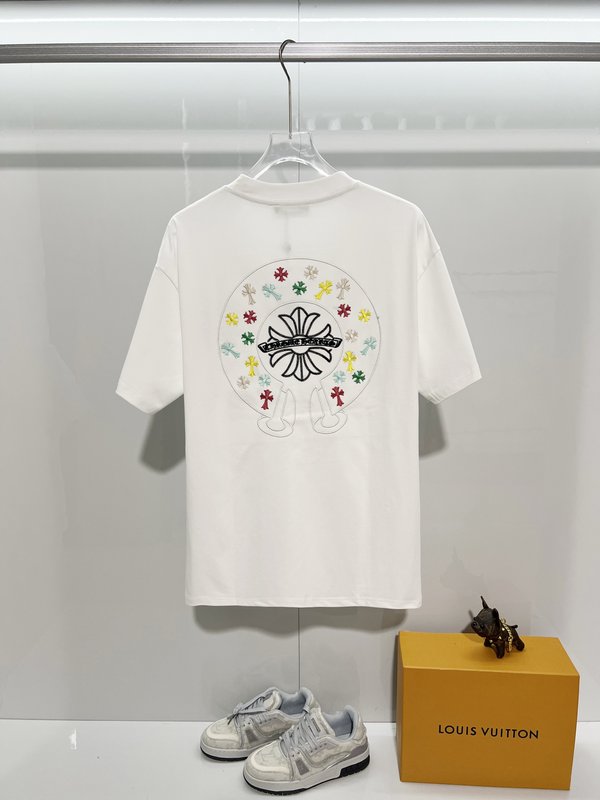 크롬하츠 산스크리트 자수 라운드넥 반팔 티셔츠 001-192215
