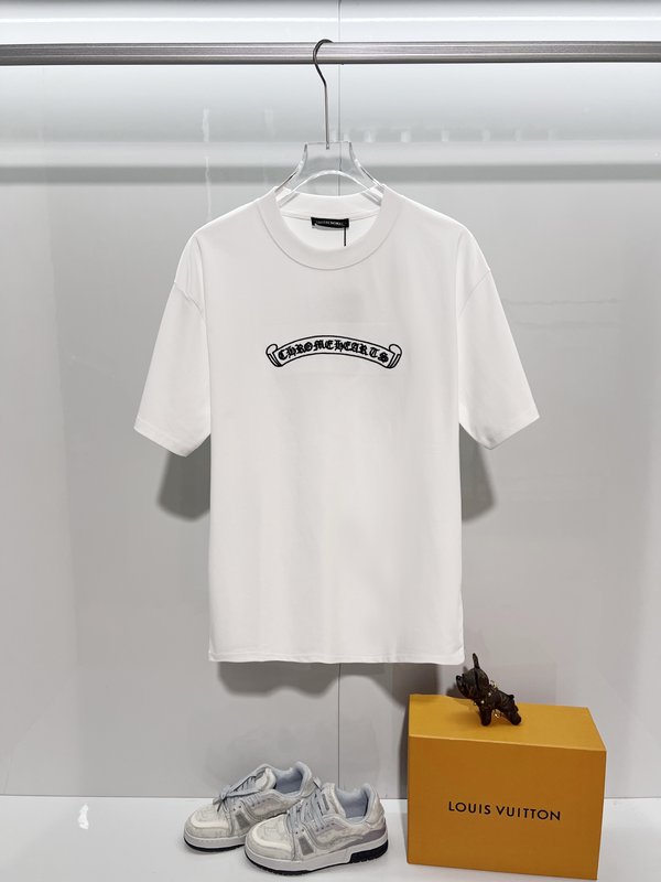 크롬하츠 클래식 크로스 자수 라운드넥 반팔 티셔츠 001-192217