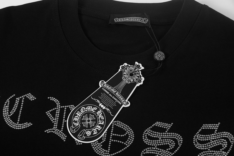 크롬하츠 2026 앞뒤 라인스톤 반팔 티셔츠 001-192259