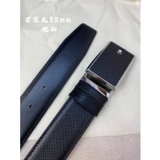 몽블랑 3.5cm 천연 소 가죽 핀 버클 비즈니스 벨트 001-192311