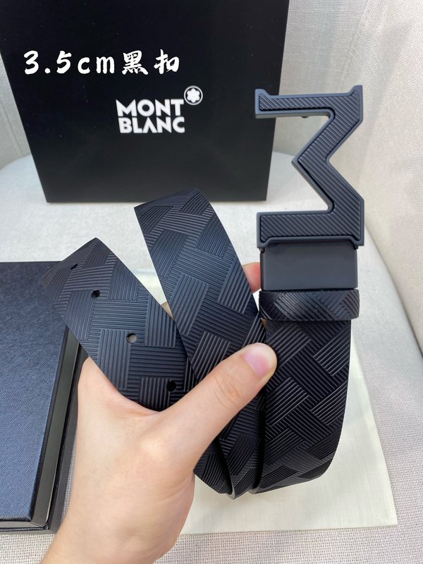 몽블랑 3.5cm 소 가죽 핀 버클 벨트 001-192323
