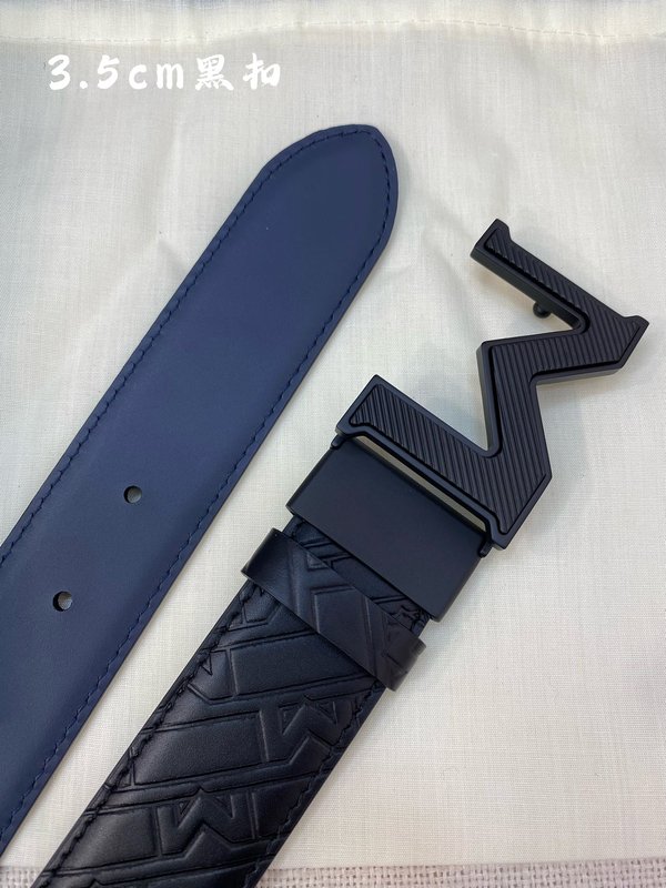 몽블랑 3.5cm 폭 천연 소 가죽 핀 버클 벨트 001-192324