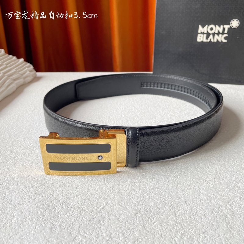 몽블랑 남성용 수입 소가죽 자동 버클 벨트 001-192356